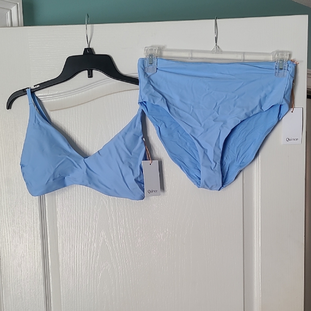 Quince Sky Blue Italian Swimsuit Set